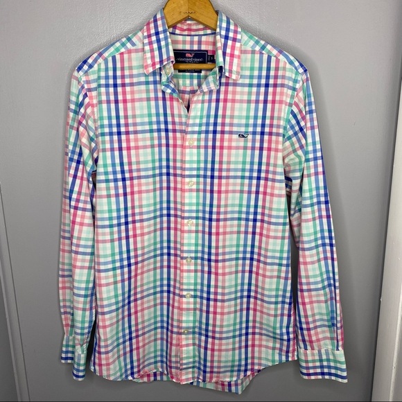 VINEYARD VINES Plaid Slim Fit Whale Button Down Shirt - Picture 1 of 4